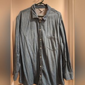 Womens Old Navy 3X Denim "The Boyfriend Shirt"